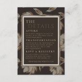 Rustic Brown Botanical Pattern Wedding Informatiekaartje (Voorkant)