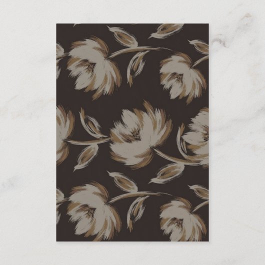 Rustic Brown Botanical Pattern Wedding Informatiekaartje (Achterkant)