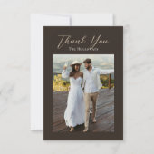 Rustic Brown Botanical Wedding Thank You Card Bedankkaart (Voorkant)