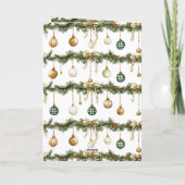 Rustic Brown Bows Cream Green Christmas Kaart (Achterkant)