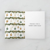 Rustic Brown Bows Cream Green Christmas Kaart (Binnen)