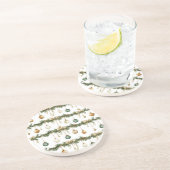 Rustic Brown Bows Cream Green Christmas   Zandsteen Onderzetter (Zijkant)