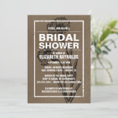 Rustic Brown Bridal Shower Invitations Kaart (Staand voorkant)