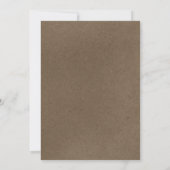 Rustic Brown Bridal Shower Invitations Kaart (Achterkant)