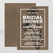 Rustic Brown Bridal Shower Invitations Kaart (Voorkant / Achterkant)