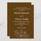 Rustic Brown bruiloft uitnodiging | Naturel (Voorkant / Achterkant)