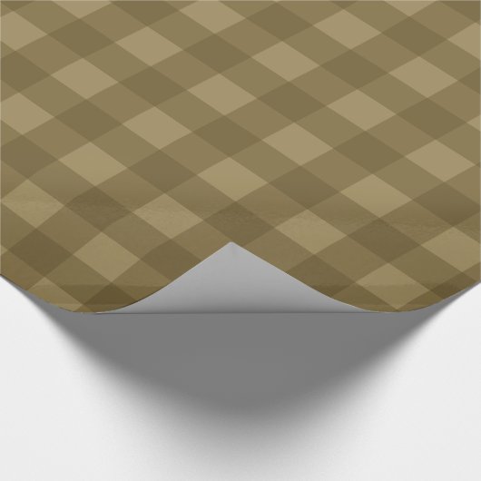 Rustic Brown Buffalo Plaid Wrapping Paper Cadeaupapier (Hoek)