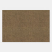 Rustic Brown Burlap Faux Texture Inpakpapier Vel (Voorkant 3)