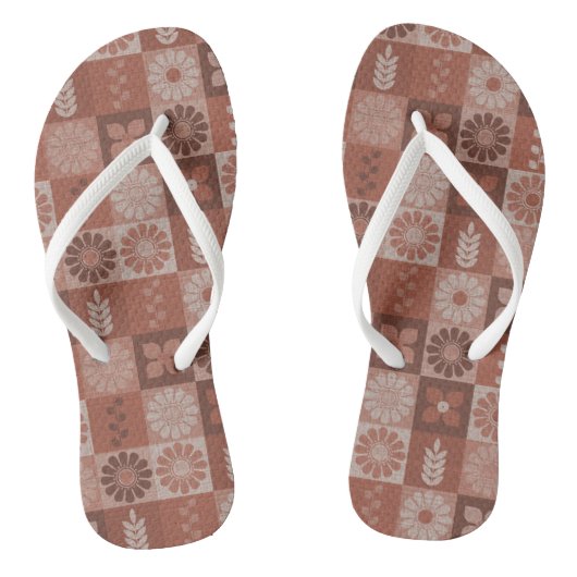 Rustic Brown Burlap Flowers laat Teenslippers acht (Voetbed)