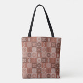 Rustic Brown Burlap Flowers verlaat Canvas tas (Achterkant)