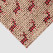 Rustic Brown Burlap Red Pset Countryside Deer Tissuepapier (Detail)
