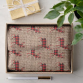 Rustic Brown Burlap Red Pset Countryside Deer Tissuepapier (Geschenk)