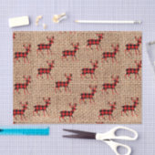 Rustic Brown Burlap Red Pset Countryside Deer Tissuepapier (Craft)