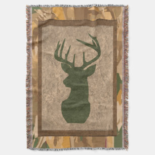 Rustic Brown Camouflage Blanket met Deer Deken
