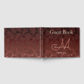 Rustic Brown Champagne Elegant Herfst Monogram Gastenboek (Volledig)
