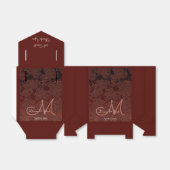 Rustic Brown Champagne Elegant Wedding Monogram Bedankdoosjes (Uitgevouwen)