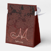 Rustic Brown Champagne Elegant Wedding Monogram Bedankdoosjes (Achterkant)