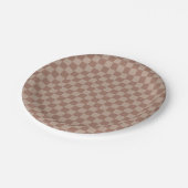 Rustic Brown Checkerboard Papieren Bordje (Gekanteld)