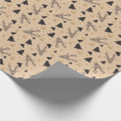 Rustic Brown Christmas Cadeaupapier (Hoek)