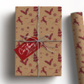 Rustic Brown Christmas Plaid Cadeaupapier