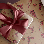Rustic Brown Christmas Plaid Cadeaupapier