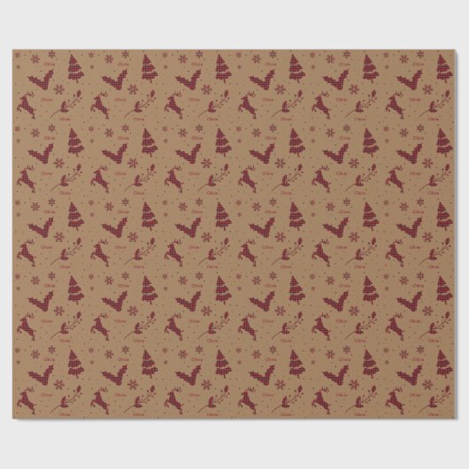 Rustic Brown Christmas Plaid Cadeaupapier (Vlak)