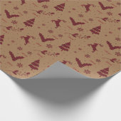 Rustic Brown Christmas Plaid Cadeaupapier (Hoek)