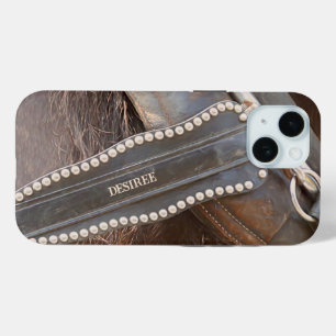 Rustic Brown Country Western Horse iPhone 15 Case