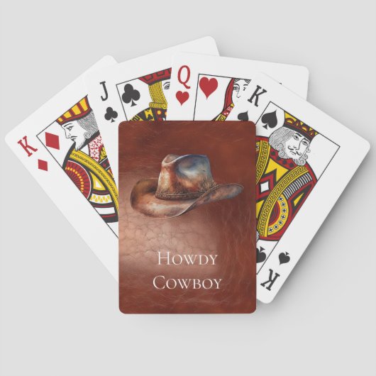Rustic Brown Cowboy Pet Pokerkaarten (Achterkant)