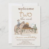 Rustic Brown Cowboy Welkom Twee West 2e Verjaardag Kaart (Voorkant)