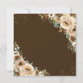 Rustic Brown Cream Floral Greenery valt binnen Kaart (Achterkant)
