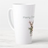 Rustic Brown Cream Green Deer Christmas Latte Mok (Linkerhoek)