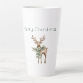 Rustic Brown Cream Green Deer Christmas Latte Mok (Voorkant)