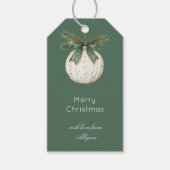 Rustic Brown Cream Green Ornament Christmas   Cadeaulabel (Voorkant)