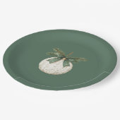 Rustic Brown Cream Green Ornament Christmas Papieren Bordje (Gekanteld)