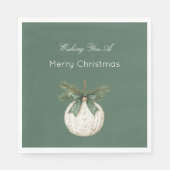Rustic Brown Cream Green Ornament Christmas   Servet (Voorkant)