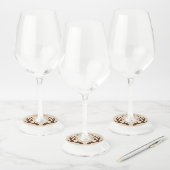 Rustic Brown Deer Antlers & Taupe Wedding Wijnglaslabel (Set)