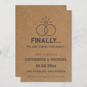 Rustic Brown Diamond Rings Trendy Save The Date (Voorkant / Achterkant)