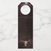 Rustic Brown Eat Drink Gehuwd Western Bull Skull Flessenhanger (Achterkant)