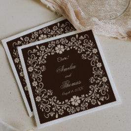 Rustic Brown Elegant Wedding  Servet