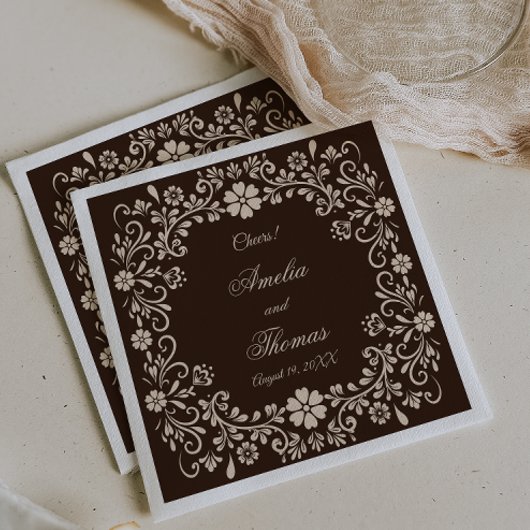 Rustic Brown Elegant Wedding  Servet