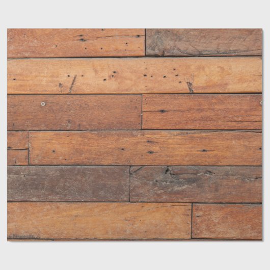 Rustic Brown Faux Wood Planks Pattern Cadeaupapier (Vlak)
