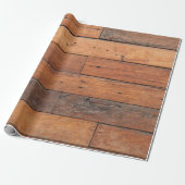 Rustic Brown Faux Wood Planks Pattern Cadeaupapier (Uitgerold)