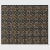 Rustic Brown Floral Kaleidoscope Design Cadeaupapier (Vlak)