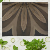 Rustic Brown Floral Kaleidoscope Design Theedoek (Gevouwen)