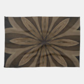 Rustic Brown Floral Kaleidoscope Design Theedoek (Horizontaal)