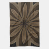 Rustic Brown Floral Kaleidoscope Design Theedoek (Verticaal)