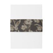 Rustic Brown Floral Pattern Wedding Uitnodigingen Wikkel (Achterkant Voorbeeld)