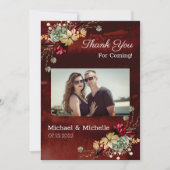 Rustic Brown Flowers Weddenschap Hartelijk dank Bedankkaart (Voorkant)