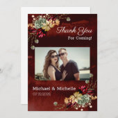 Rustic Brown Flowers Weddenschap Hartelijk dank Bedankkaart (Voorkant / Achterkant)